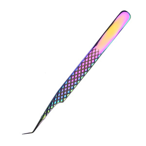 Pince à épiler classique incurvée pour extension de cils, volume de cils à 90 degrés, fabrication en éventail, testée à la main - Product Image 4