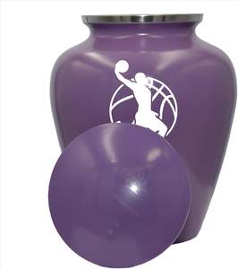 Urna de cremación de jugador de baloncesto, urna funeraria personalizada para adultos humanos para amantes del baloncesto, urna personalizada púrpura, tamaño personalizado - Product Image 5