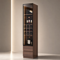 Meuble à vin de luxe moderne en bois écologique, réglable en hauteur, avec éclairage LED, présentoir modulaire pour salon et salle à manger