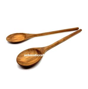 Vajilla ecológica para el hogar, cocina, cena, cubiertos, cuchara, acabado de espejo de madera de alta calidad, mango largo chapado en oro, superventas - Product Image 4