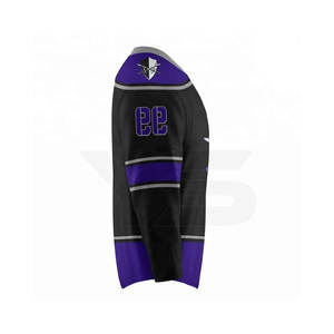 Yaseen Sons เสื้อกีฬาฮ็อกกี้น้ำแข็งออกแบบตามต้องการสไตล์ที่เป็นเอกลักษณ์วัสดุพิมพ์แบบระเหิดชื่อทีม OEM ราคาดีที่สุด - Product Image 4