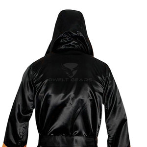 Robe de boxe à capuche personnalisée de haute qualité 2024 pour hommes, en satin/polyester, pour entraînement MMA et kick-boxing, à prix réduit – Meilleures ventes - Product Image 5