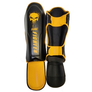 2023 dernière conception protège-tibia de haute qualité protège-tibia de boxe en cuir PU fait protège-tibia de boxe - Product Image 3