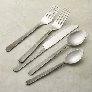 Vente en gros de couverts mats en acier inoxydable pour mariage d'hôtel couverts en acier avec motif en pointillés et miroir - Product Image 5