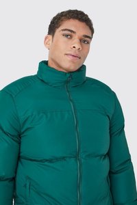 Men's Plus Size Quilted Puffer <b>Jacket</b> Custom Solid Color Winter Outwear Waterproof Polyester/Cotton Hooded <b>Reversible</b> - Product Image 3