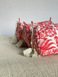 Bông Hoa In Túi Vệ Sinh Cá Nhân Lớn Ấn Độ Bông Vải <span class=keywords><strong>Nylon</strong></span> Du Lịch Trang Điểm Túi Thời Trang Mỹ Phẩm Túi Và Các Trường Hợp - Product Image 4