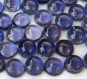 Natural Iolite Round 8mm Cabochon Flat Back - Top Quality Iolite Cabochon Round - Product Image 6