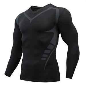 Camiseta de Manga Larga Compresiva para Hombre, Protección Solar, Segunda Piel, para Fitness, Ejercicio, Secado Rápido, Ropa Deportiva - Product Image 2