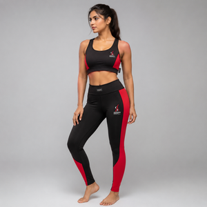Ensemble de yoga réversible pour femmes grandes tailles, imprimé léopard et marbré, legging taille mi-haute et brassière de sport, 2 pièces, tenue de sport imperméable - Product Image 1