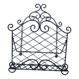 Support de livre de recettes vintage en métal noir pour comptoir de cuisine, support de livre réglable - Product Image 1