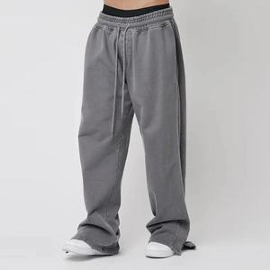 Pantalon de survêtement vintage en molleton de coton délavé pour hommes, couleurs personnalisées, Streetwear délavé à l'acide, pantalon de jogging, survêtement vierge, été - Product Image 4