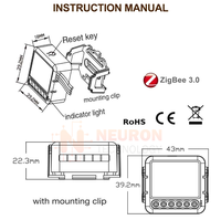 Tuya ZigBee 1/2/3/4 Gang Module de commutateur de lumière intelligente Smart Life/Tuya Télécommande sans fil