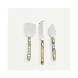 Juego de Cubiertos de la mejor calidad, mango de diseño redondo de oro rosa, cuchillo de queso de acero inoxidable, juego de tenedores esparcidores, uso - Product Image 4