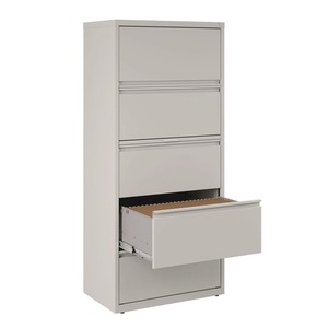 Alera 26145 Light Gray 30 In. X 18.62 In. X 67.62 In. Lateral <b>File</b> Cabinet with Five Legal/Letter/<b>A4</b>-Size <b>File</b> Drawers - Product Image 6