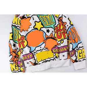 เสื้อฮู้ดพิมพ์ลายการ์ตูนซิปเต็มสำหรับผู้ชายดีไซน์ปักลายการ์ตูน - Product Image 2