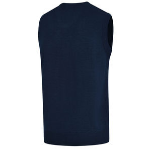 High Quality 100% Cotton Navy Plain <b>V</b>-<b>Neck</b> Sleeveless <b>Sweater</b> Customizable Winter Outfit-Breathable Anti-Wrinkle - Product Image 4