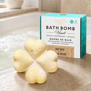 Bombes de bain effervescentes au lait de chèvre, 4 pièces, coffret cadeau spa avec huile de pépins de raisin, sel marin, vitamine E, soin hydratant pour une peau douce - Product Image 1
