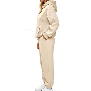 Servicio OEM, Chándal de Invierno con Capucha para Mujer, 100% Algodón Transpirable, Logotipo Personalizado, Venta al Por Mayor - Product Image 3