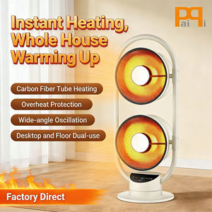 2 plaques chauffantes infrarouges en céramique, puissance 1600W, commande mécanique ou à distance, oscillation et interrupteur anti-basculement, certifié KC. - Product Image 2