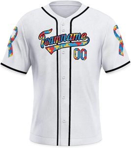 Maillot de baseball personnalisé boutonné complet Nouveau design Chemise à sublimation pour les sports d'équipe Respirant Séchage rapide Col en V Unisexe - Product Image 1