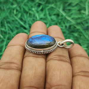 ขายดี925แฮนด์เมดไม่ซ้ำใครจี้เพชรรูปวงรีจี้เพชรรูปกากเพชรส่องแสงสีเงินสเตอร์ลิงเครื่องประดับ - Product Image 2