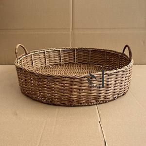 ถาดเสิร์ฟเครื่องจักสานธรรมชาติพร้อมที่จับถาดหวายงานแฮนด์เมดเครื่องใช้บนโต๊ะอาหารสำหรับตกแต่งผลิตในเวียดนาม - Product Image 3