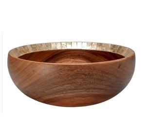 Bol en bois rond personnalisé pour cuisine, bol décoratif en bois d'acacia pour salade, soupe et fruits. - Product Image 3