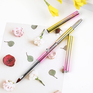 BQAN-pincel retráctil de Metal con degradado rosa para <span class=keywords><strong>uñas</strong></span>, pincel acrílico 3D de doble punta, delineador de <span class=keywords><strong>uñas</strong></span> kolinsky, novedad de <span class=keywords><strong>2022</strong></span> - Product Image 3