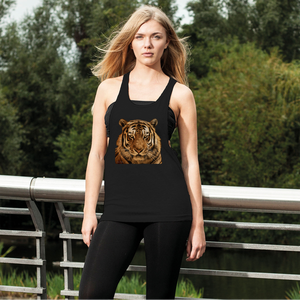 Top Deportivo para Mujer con Diseño de Tigre, Cómodo, Holgado, con Espalda Cruzada, Logotipo Personalizado, Tejido Transpirable, Estilo Crop Top para Uso Diario - Product Image 1