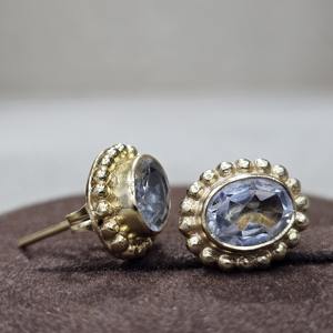 925 argent Sterling naturel forme ovale Quartz pierres précieuses concepteur à la main boucles d'oreilles excellente qualité plaqué or fiançailles - Product Image 2