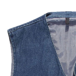 Transpirable Tallas grandes Color sólido Precio razonable Chaleco de mezclilla para hombres Suministro directo de fábrica Chaleco de mezclilla para hombres - Product Image 6