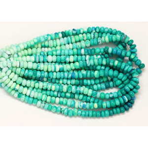 Hermosas Cuentas de Ópalo Verde Oscuro en Forma de Rondelle Lisa, 15' 8-10mm, Cuentas de Piedras Preciosas Lisas de Calidad AAA - Product Image 3