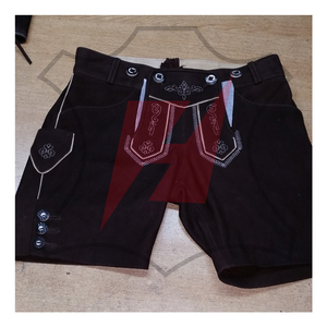 Best Price OEM Bavarian Men's Casual Lederhosen <b>Shorts</b> Premium Design Bavarian Lederhosen In Solid Color - Product Image 1