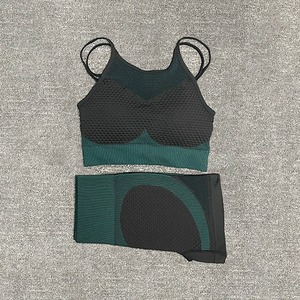 Simple Fitness Jumpsuits Women Workout Sportswear Gym Clothing Fitness Sport Bra Crop Top High Waist <b>Leggings</b> Sports Suits - Product Image 2