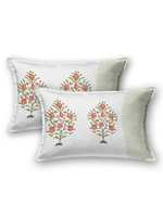 Parure de lit de luxe en coton imprimé à la main, motif floral indien, avec oreillers