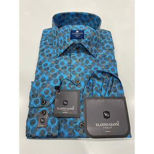 เสื้อเชิ้ตผ้าฝ้ายทรงสลิมฟิตสำหรับผู้ชายแขนยาวใส่สบายระบายอากาศได้ทุกขนาด - Product Image 1