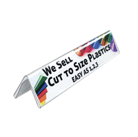 Support de Présentation en Acrylique Double Face Personnalisé pour Plaque Nominale, Support de Bureau Triangulaire Transparent en Forme de A pour Bureau et Commerce de Détail, Chine