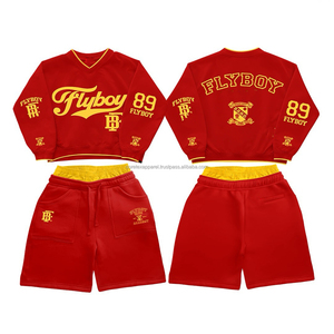 Conjunto de hombre con logo personalizado, 100% algodón, camiseta de manga corta y pantalones cortos, ropa de hombre, conjunto de 2 piezas. - Product Image 1