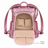 Mochila de Animadora de Moda con Brillo, de Cuero PU Suave, con Logotipo Bordado, Brillante, para Práctica de Baile y Libros
