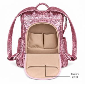 Fashion Glitter PU Leather Soft Cheerleading Backpack With Embroidered Logo <b>Sparkly</b> Cheer Girls Dance Practice & <b>Book</b> Bag - Product Image 2