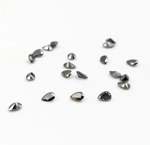 Diamante negro piedra facetada diamante Natural corte pera 5x8mm suelta joyería personalizada regalo de cumpleaños por Lustre - Product Image 4