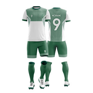 ชุดเสื้อฟุตบอลผู้ใหญ่ผู้ชายแบบปรับแต่งได้ชุดเสื้อ100% โพลีเอสเตอร์ระบายอากาศแห้งเร็วคอกลมแขนสั้นที่กำหนดจำนวนชื่อทีมได้ - Product Image 2