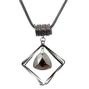 Urthn Statement Necklace 1107729 Vintage <b>Gold</b> Glass Stone Chain Geometric Water Drop <b>Number</b> Design Trendy Vintage for Gift - Product Image 1