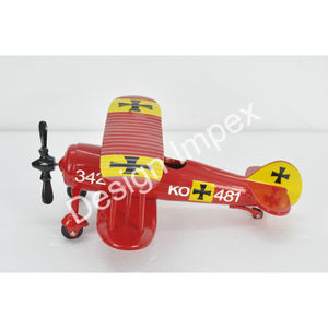 Biplano recubierto de polvo rojo, último modelo de avión, precio de fábrica, modelos de avión decorativos de aluminio fundido a presión, tema de Club volador - Product Image 6