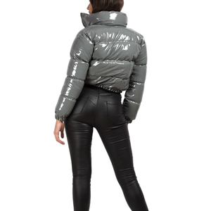 Chaqueta de Invierno para Mujer, Reversible, Impermeable, de Nailon, Estilo Bomber, con Logotipo Personalizado - Product Image 2