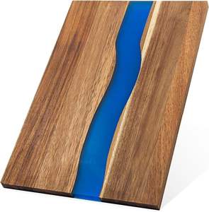 Planche à découper en bois et résine artisanale Plateau de service de cuisine décoratif Accessoire culinaire - Product Image 5