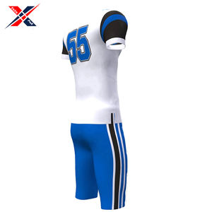 Uniforme de football américain personnalisé du meilleur fournisseur pour adultes 100% tissu polyester de bonne qualité couleur contrastée courte OEM - Product Image 5