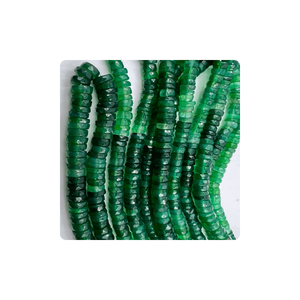 Perles Heishi à facettes en onyx vert naturel de qualité supérieure brin de 14 pouces personnalisé avec forme de pneu exclusive pour la fabrication de bijoux - Product Image 6