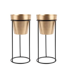 Maceta de acabado dorado de decoración atractiva a granel para macetas de decoración de jardín y balcón a un precio asequible - Product Image 5