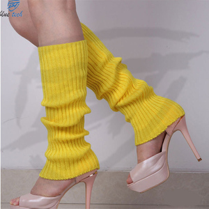Calentadores de piernas de punto personalizados para mujeres 80s neón fluorescente liso acanalado calentador de piernas de punto baile yoga calcetines largos sin pies 2023 - Product Image 4